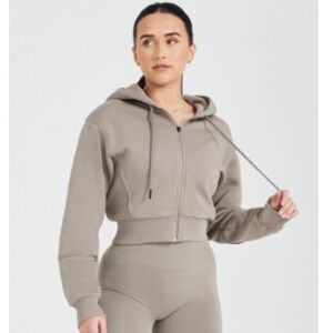 ONER ACTIVE CLASSIC LOUNGE CROPPED ZIP HOODIE XS MINKY